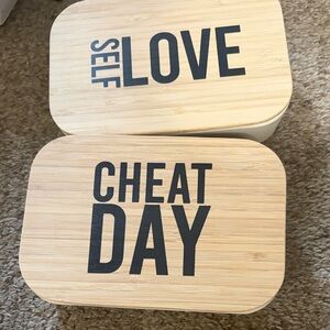 Bamboo Lunch Boxes with Motivational Text
